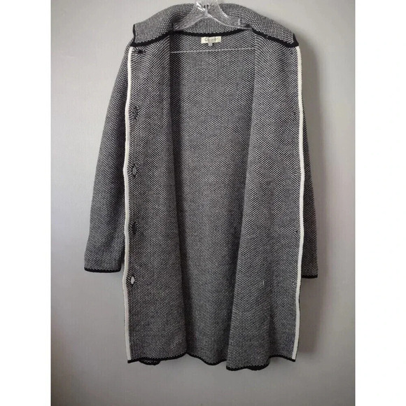 Cocogio Sz Small Wool Blend Long Sweater Jacket Cardigan Chunky Knit Warm Thick - Picture 4 of 6